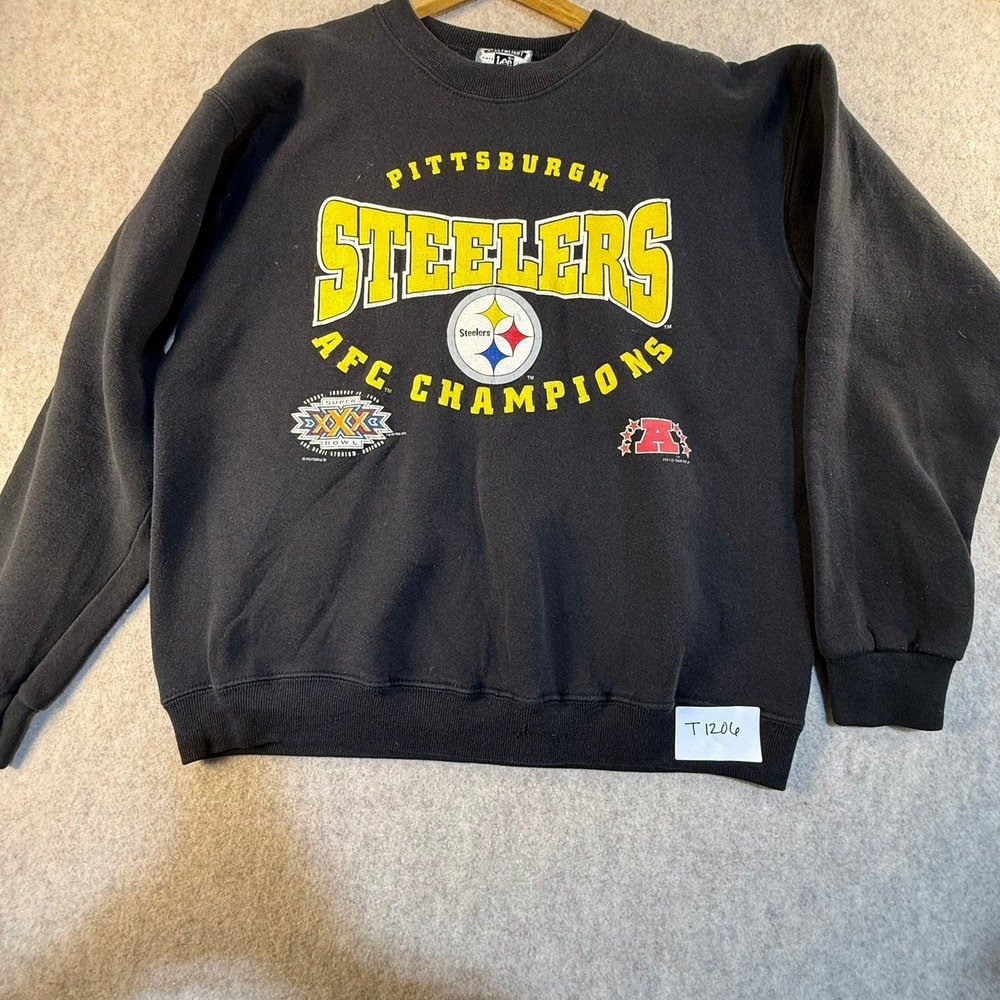 Vintage Lee 1995 Pittsburgh Steelers AFC Champions Super Bowl XXX Sweatshirt L